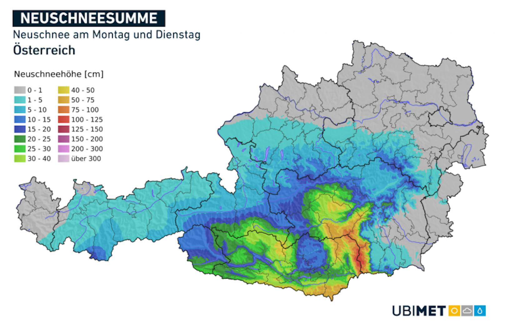 Am Wochenanfang ist in weiten Teilen Österreichs mit weiterem Neuschnee zu rechnen.&nbsp;