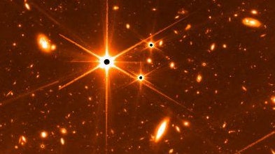 Aufnahme des Sterns HD147980 durch die hochsensible NIRCam des James-Webb-Teleskops. Archivbild