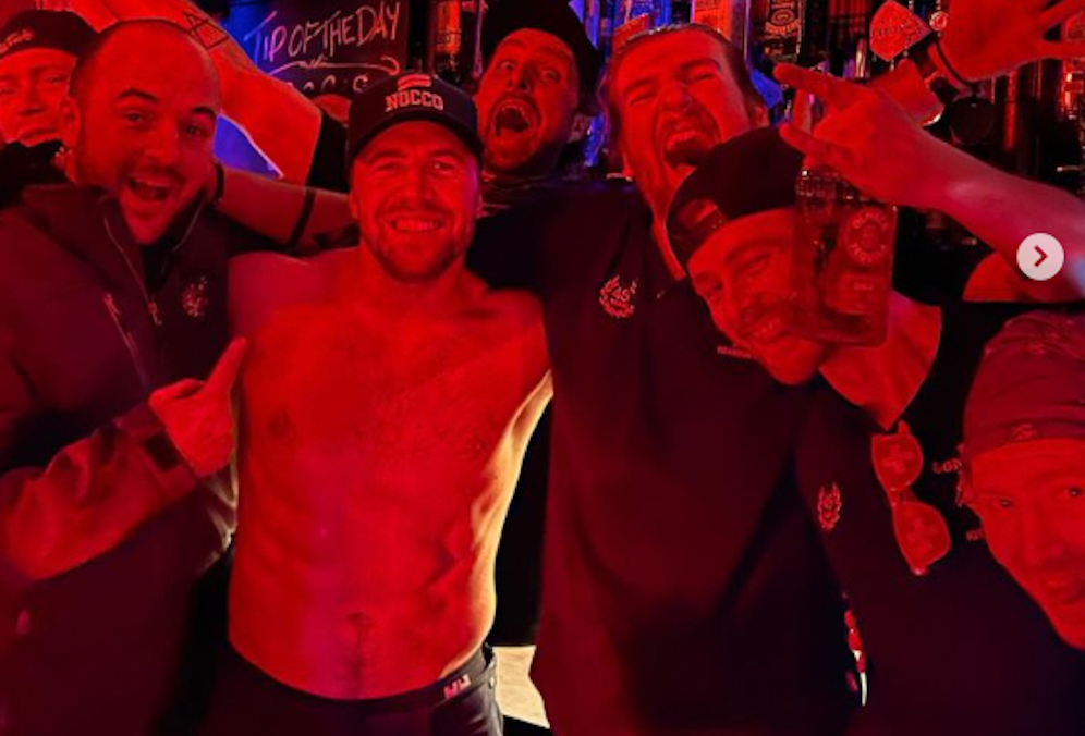 Kilde bei seiner wilden Siegerparty