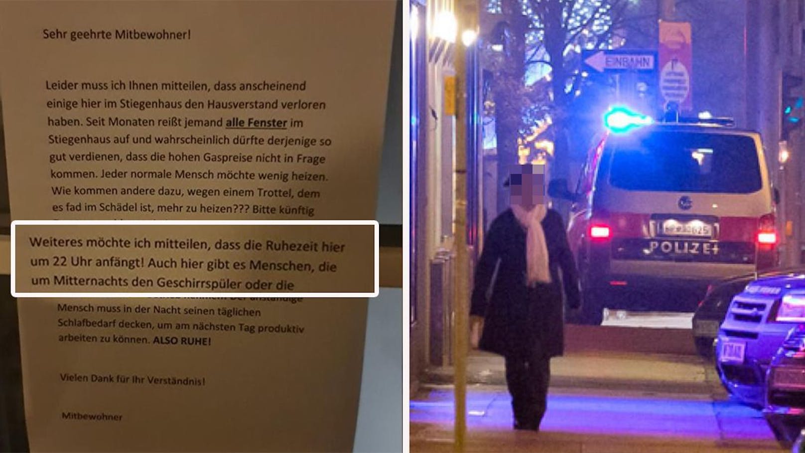 Ruhe nach 22 Uhr? Die Wiener Polizei klärt über einen weit verbreiteten Mythos auf. (Symbolfotos)