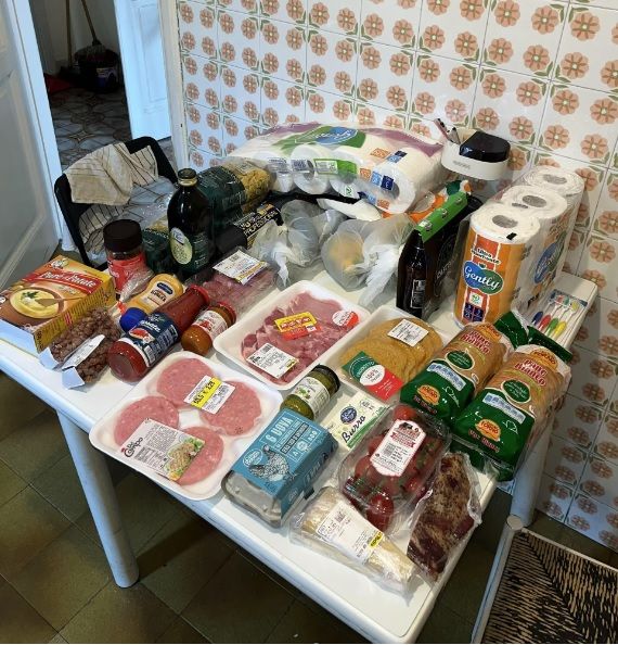 Der Einkauf in Italien.