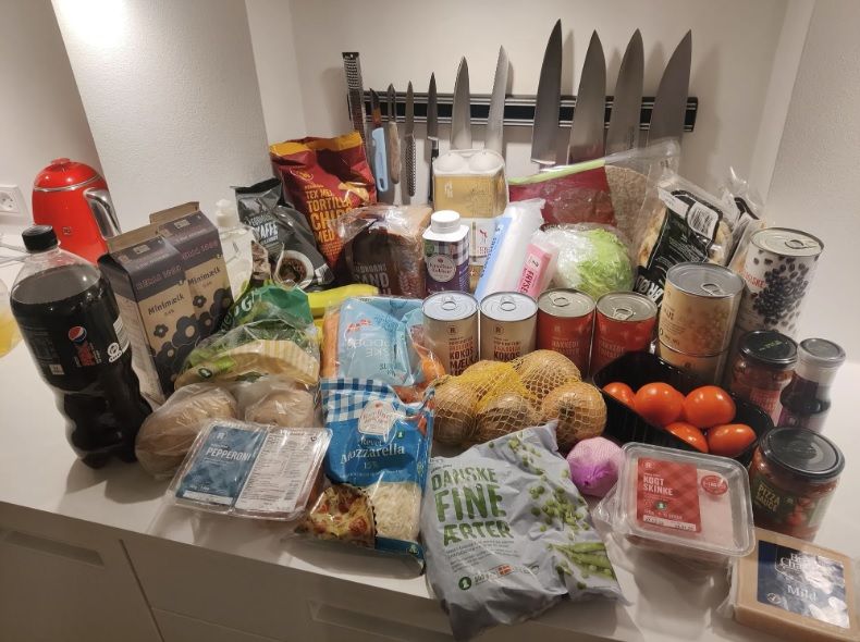 Der Einkauf in Dänemark.