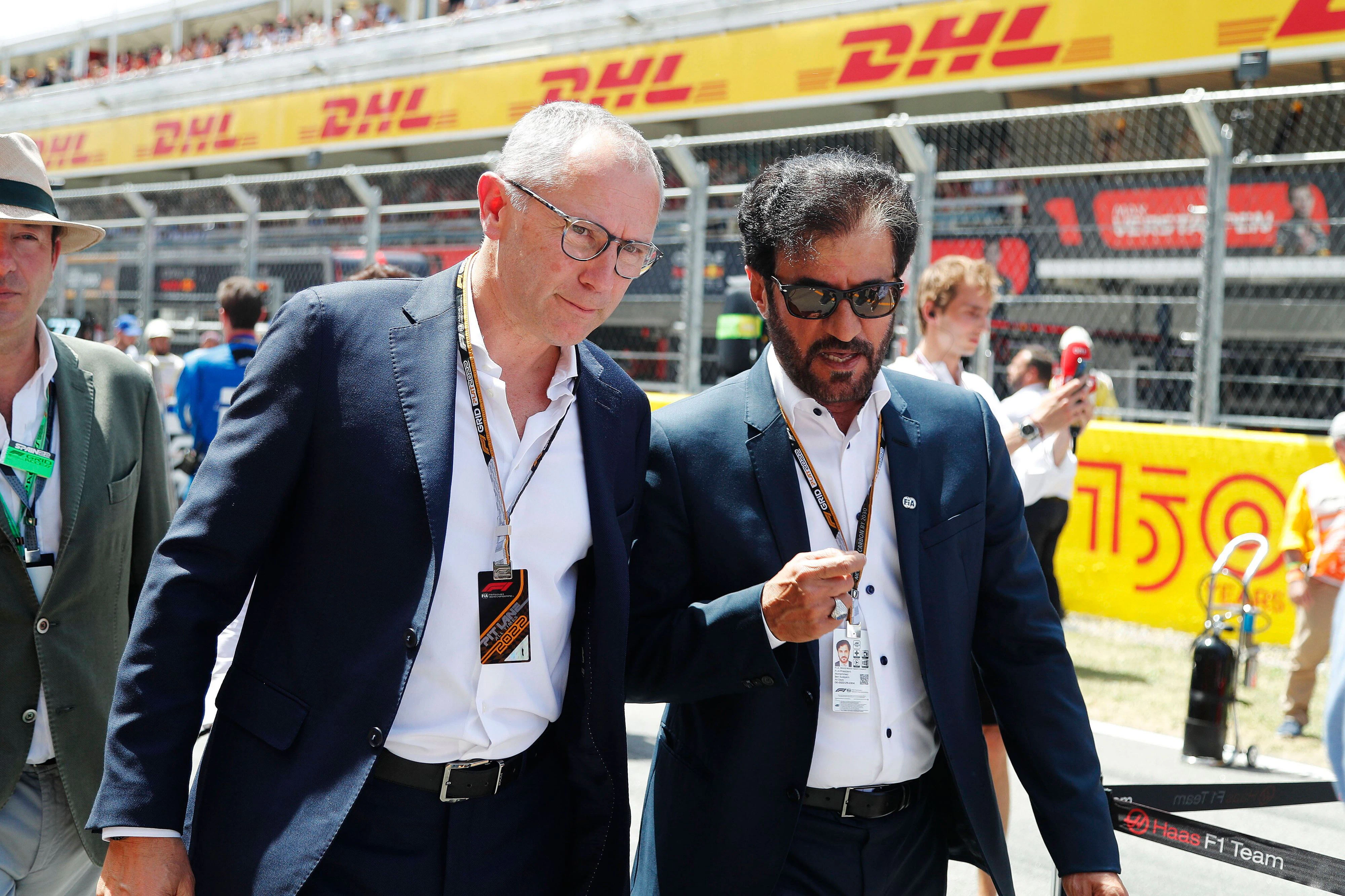 Stefan Domenicali, Boss der Formel 1, und FIA-Präsident Mohammed bin Sulayem. 