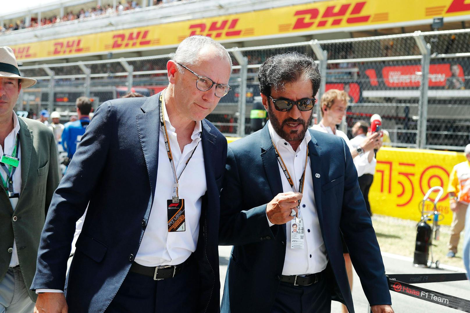 Stefan Domenicali, Boss der Formel 1, und FIA-Präsident Mohammed bin Sulayem. 