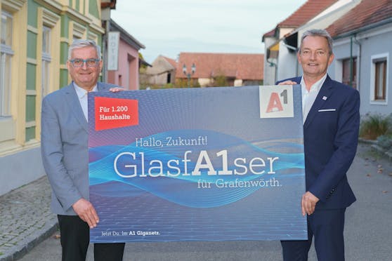Im Rahmen eines umfassenden Glasfaserausbaus in Grafenwörth bindet A1 nun rund 1.200 Haushalte und Gewerbebetriebe an das Glasfasernetz an.