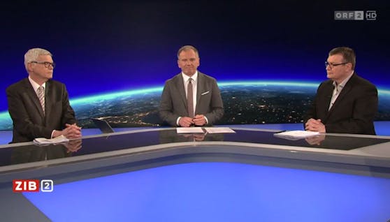 Martin Prunbauer (Präsident des Österreichischen Haus- und Grundbesitzerbunds, links im Bild) und Thomas Ritt (Mietexperte der Arbeiterkammer, rechts) am Dienstag in der ZIB2 bei ORF-Moderator Armin Wolf.