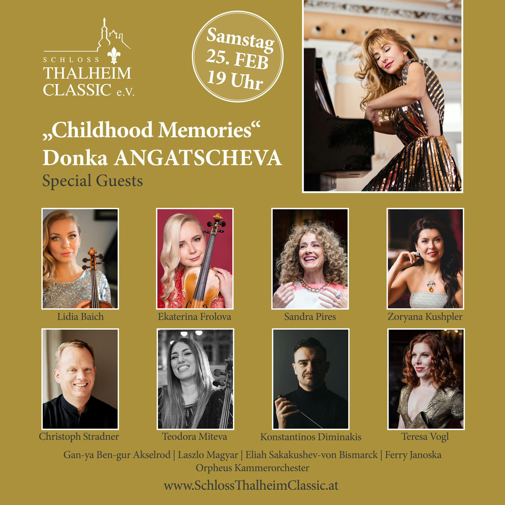 Konzertankündigung für Donka Angatscheva im Schloss Thalheim