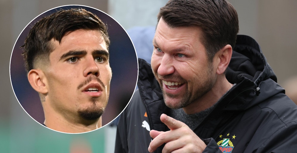 Rapid-Sportchef Katzer (r.) jagt ein Holland-Talent