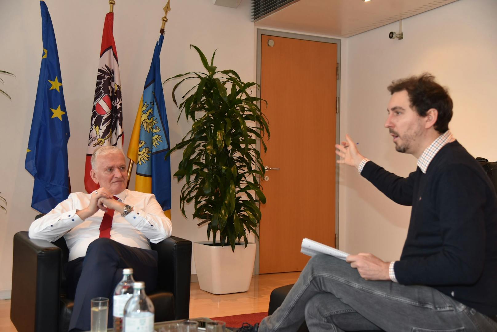 SPÖ-Spitzenkandidat Franz Schnabl im Interview mit "Heute"-Redakteur Erich Wessely