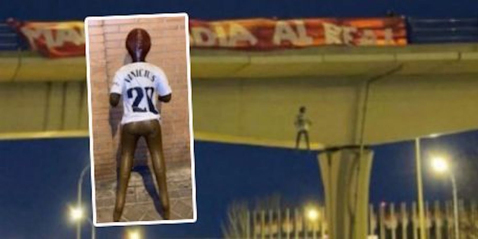 Atletico-Fans hängen Alaba-Kollege als Puppe von Brücke