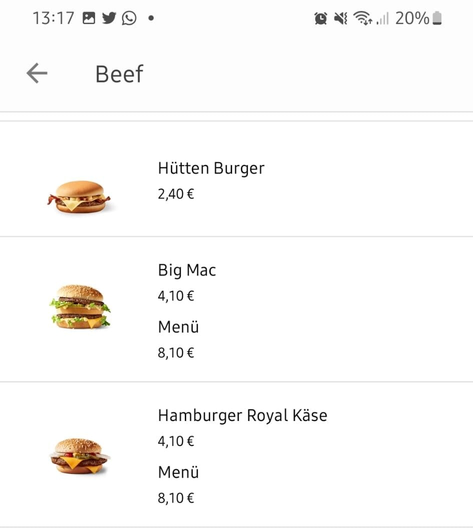 Der <em>"Heute"</em>-Gegencheck in der Mäcci-App zeigt: Am Margaretengürtel kostet das BigMac-Menü – wie einige andere auch – tatsächlich nur 8,10 Euro.