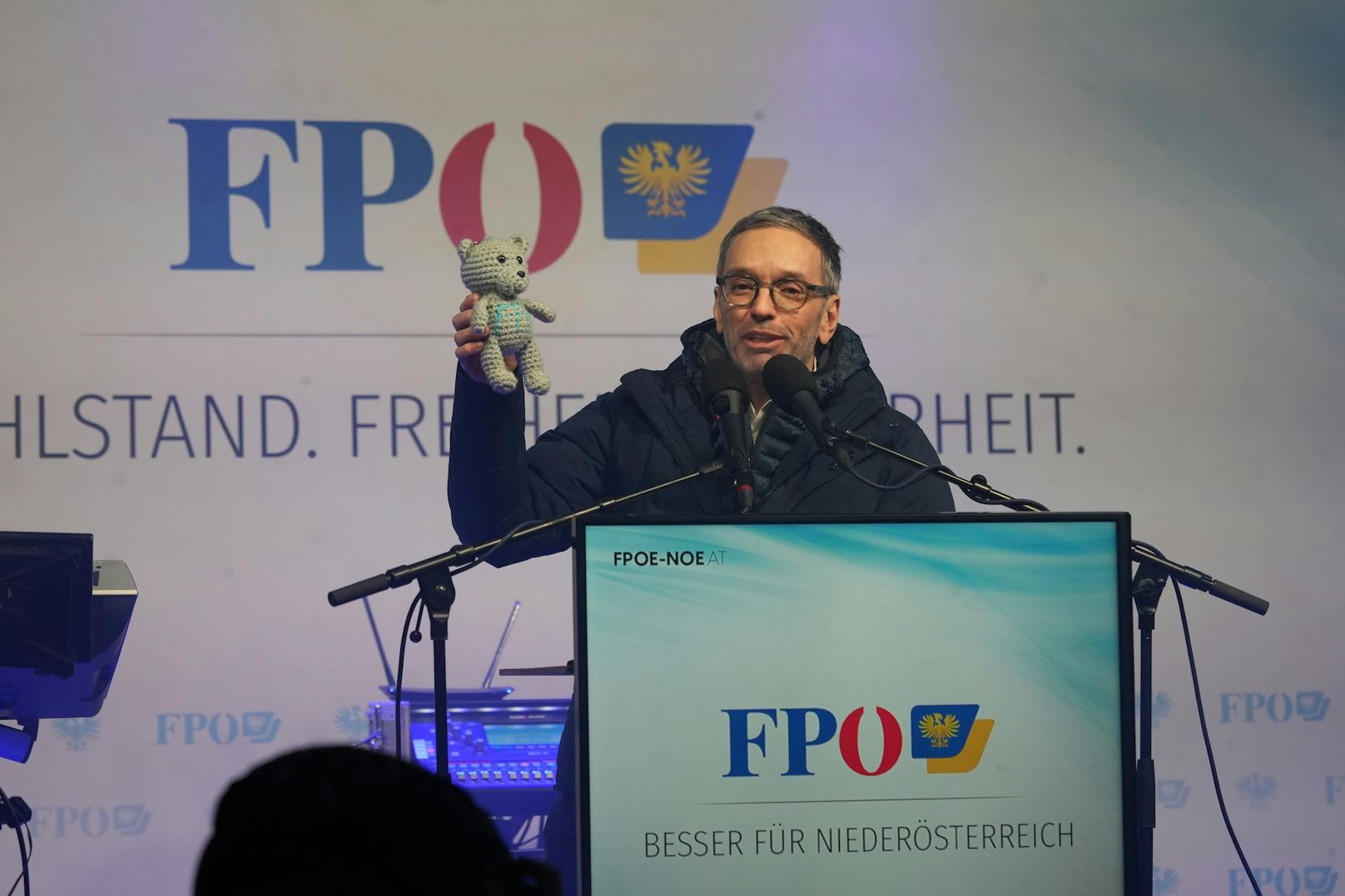 Herbert Kickl&nbsp; (FP) beim Wahlkampffinale in St. Pölten