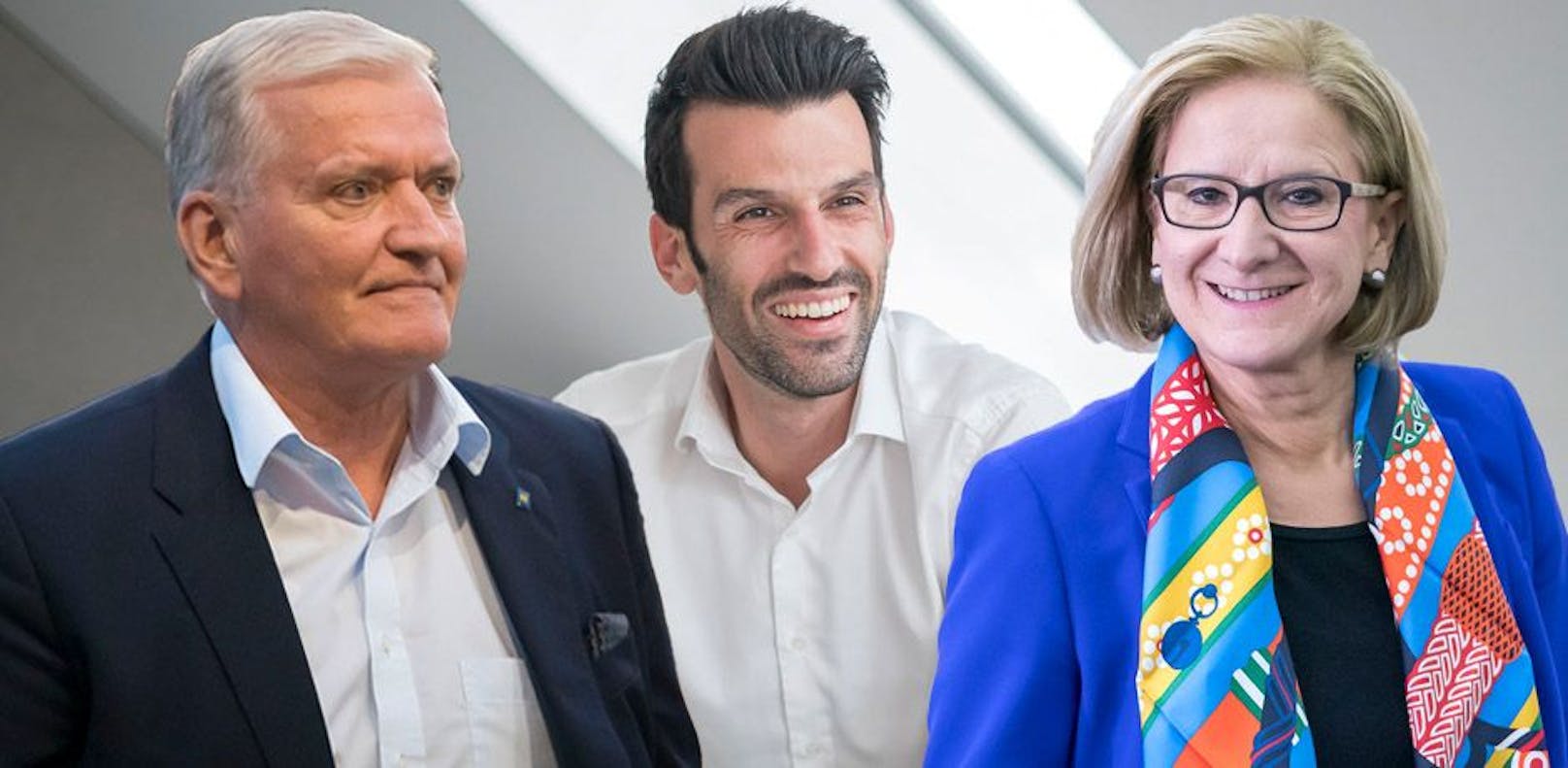 Franz Schnabl (SPÖ), Udo Landbauer (FPÖ) und Johanna Mikl-Leitner (ÖVP)