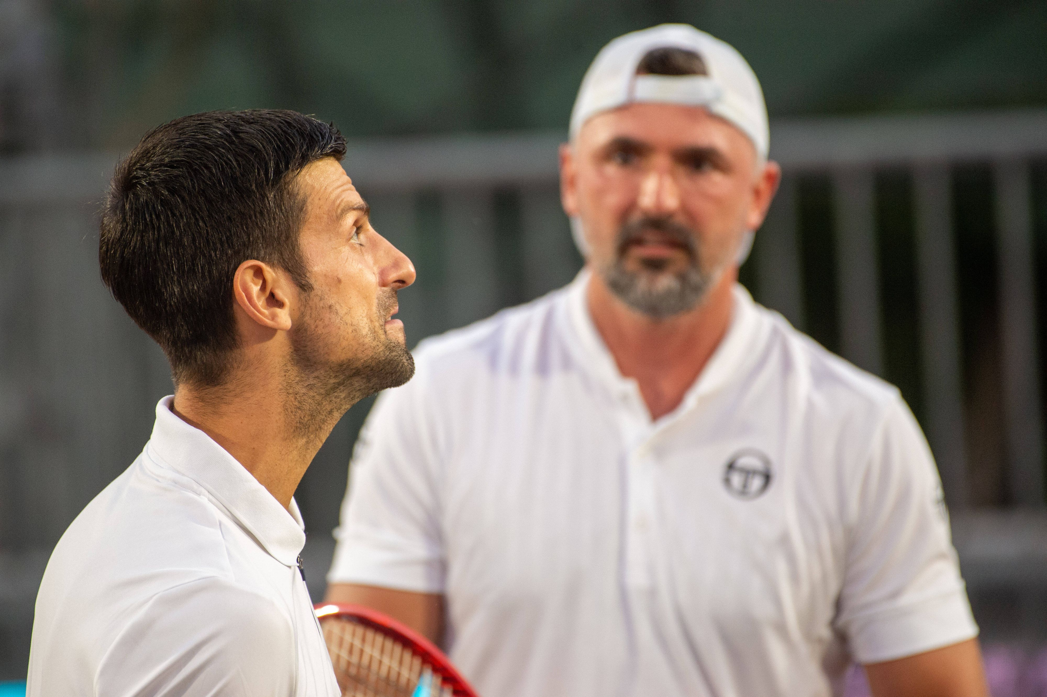 20210618 Mallorca Championships 2021 - Opening Ceremony SANTA PONSA, SPAIN - JUNE 18 2021 : Novak Djokovic, Goran Ivanisevic at - Mallorca Championships 2021 - Opening Ceremony on June 18, 2021 in Santa Ponsa, . Santa Ponsa Baleares Spain *** 20210618 Mallorca Championships 2021 Opening Ceremony SANTA PONSA, SPAIN JUNE 18 2021 Novak Djokovic, Goran Ivanisevic at Mallorca Championships 2021 Opening Ceremony on June 18, 2021 in Santa Ponsa, Santa Ponsa Baleares Spain 