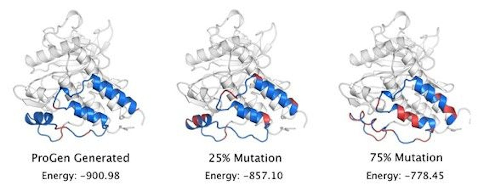 Struktur eines künstlichen Proteins, das mit der KI von ProGen entworfen wurde.