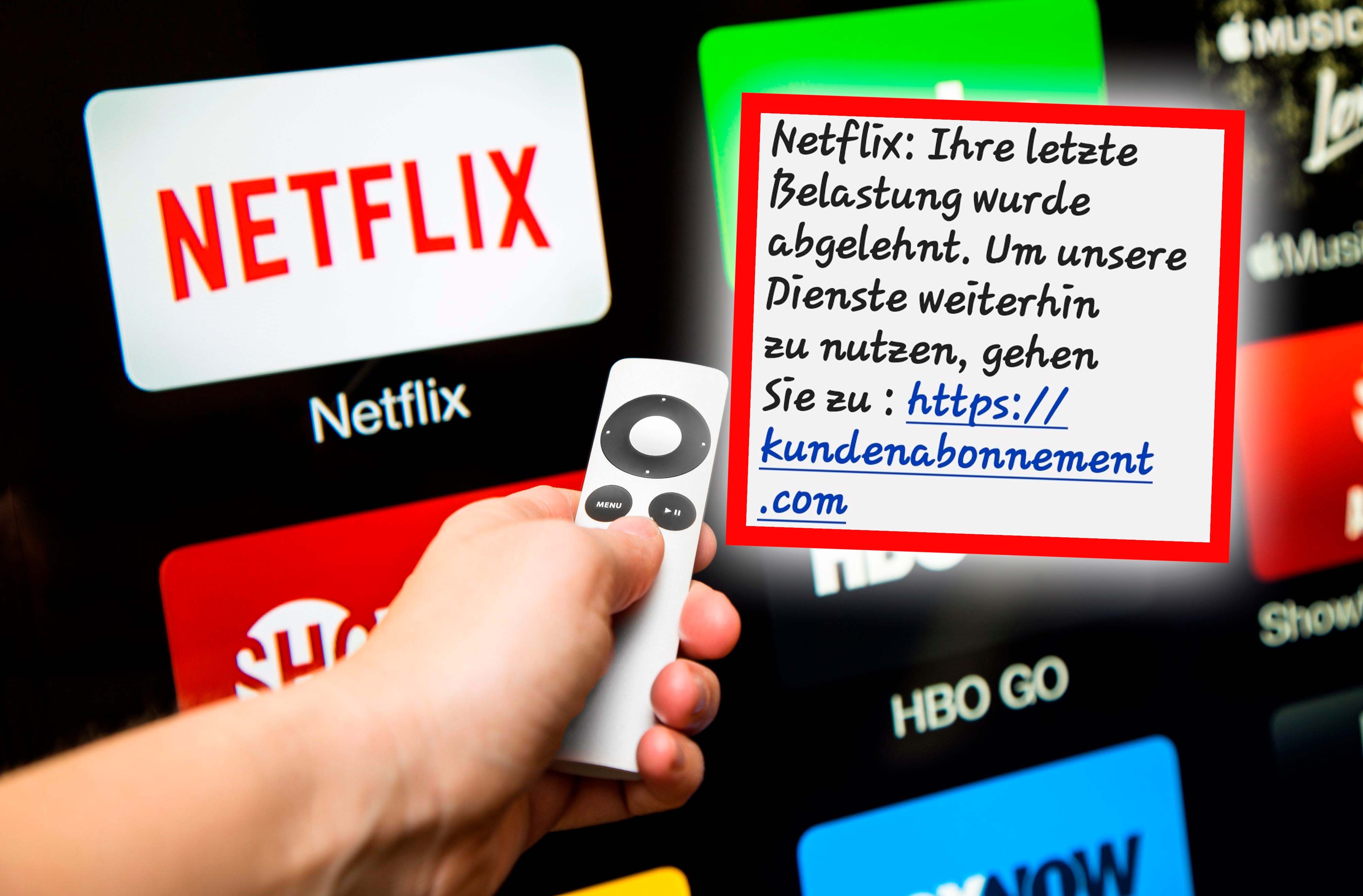 Diese "Netflix-SMS" ist ein Betrugsversuch. 