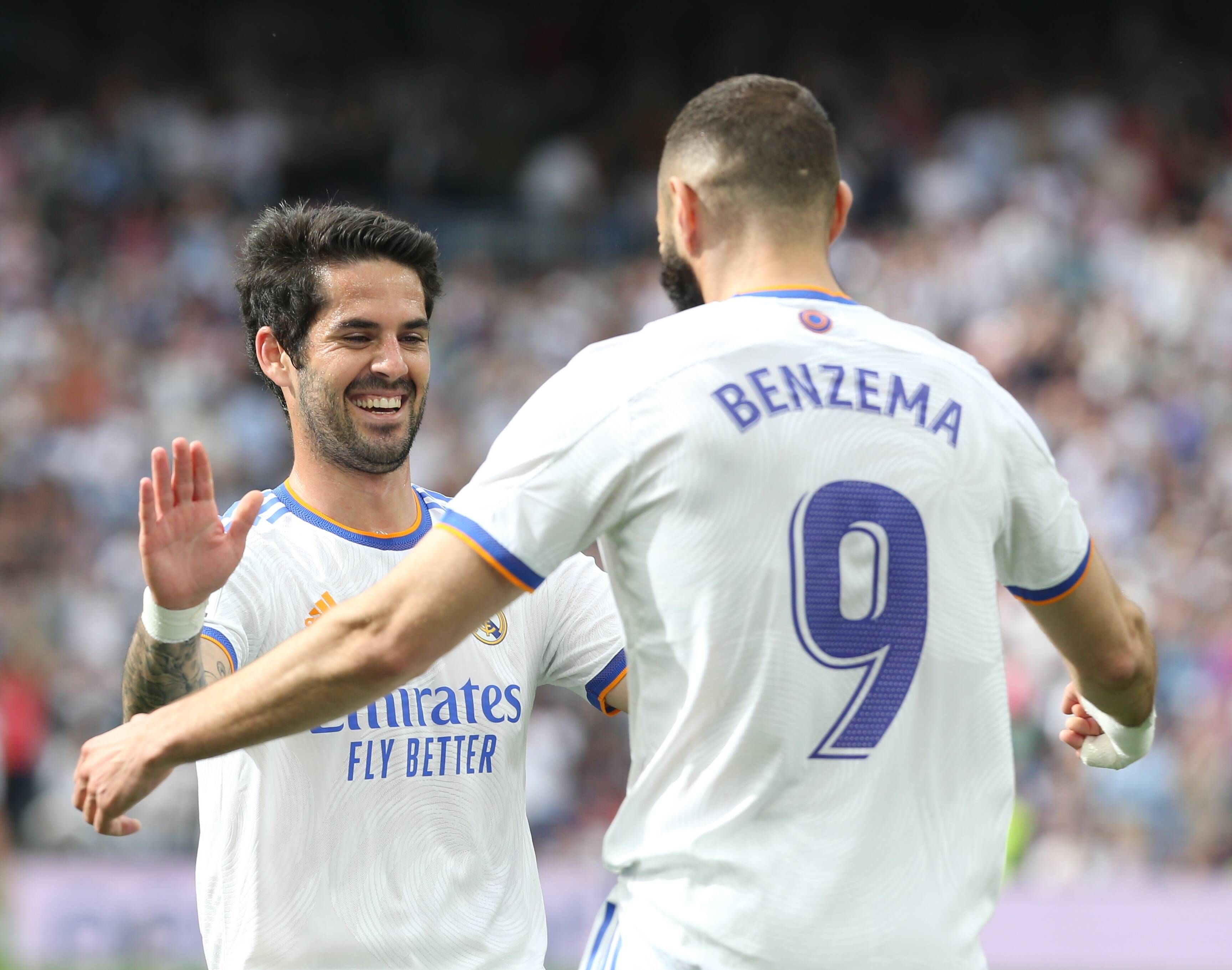 Isco jubelte bei Real an der Seite von Benzema.