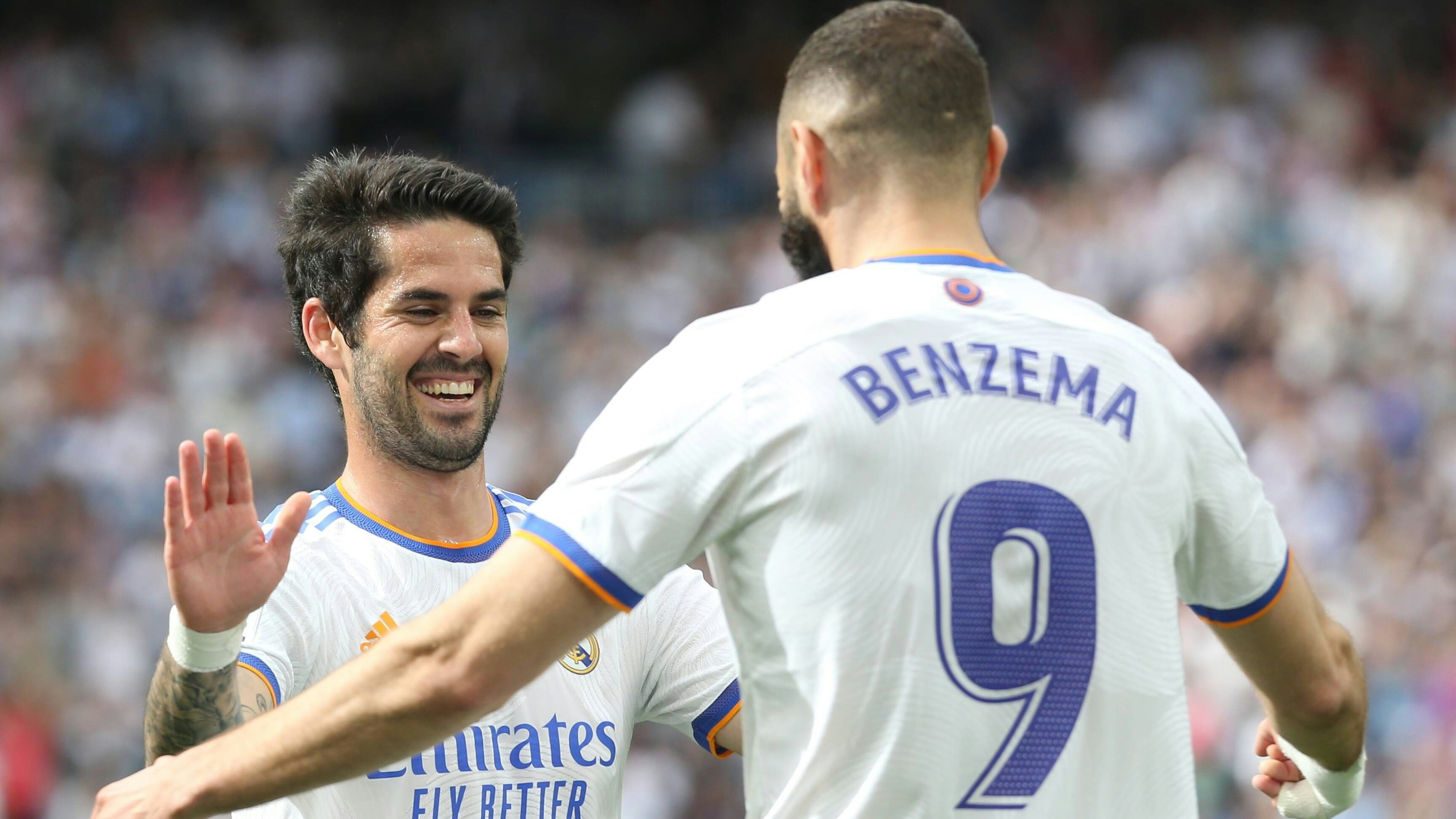 Isco jubelte bei Real an der Seite von Benzema.