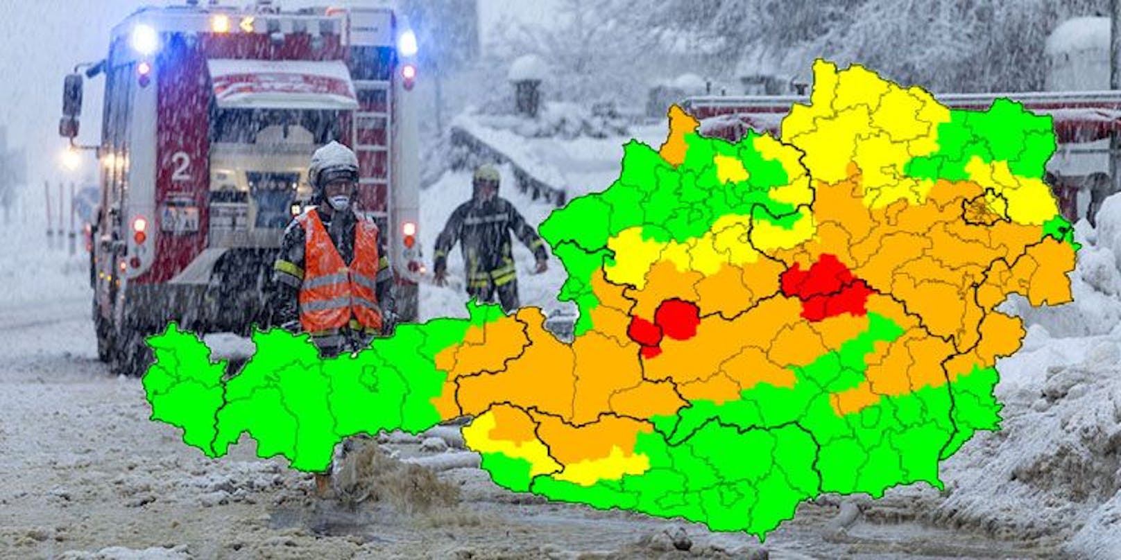 Erhöhte Wetter-Warnstufe in Österreich
