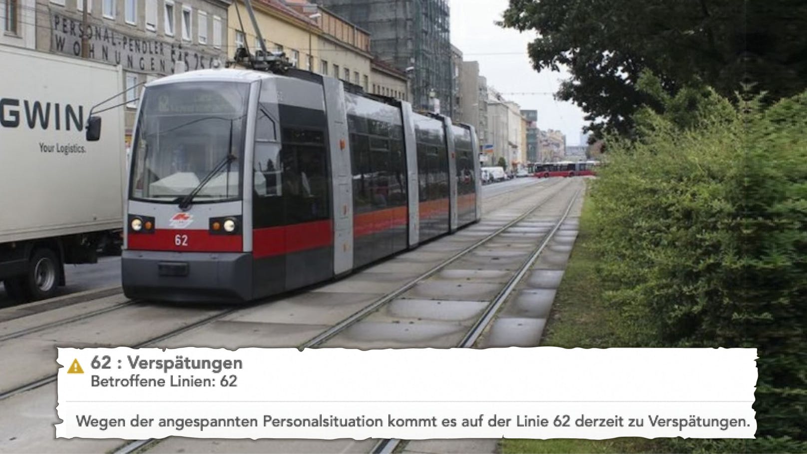 Einfach ehrlich: Seit kurzem geben die Wiener Linien die "angespannte Personalsituation" als Verspätungsgrund an. Am Dienstag traf es die Linie 62.