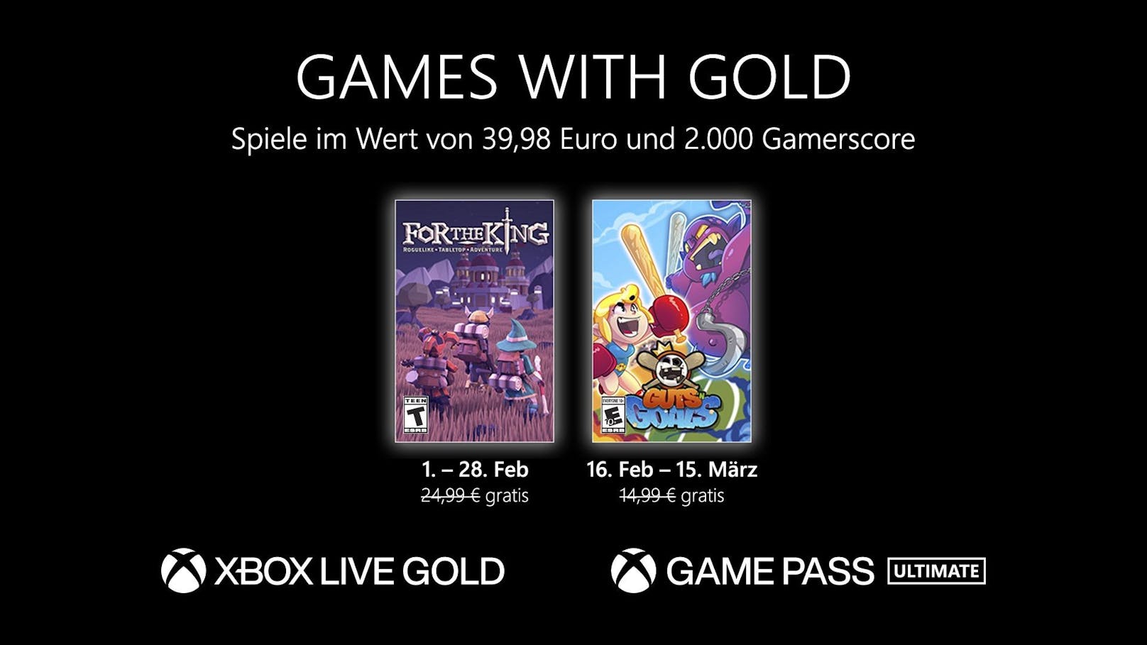 Games with Gold: Diese Spiele gibt es im Februar gratis.