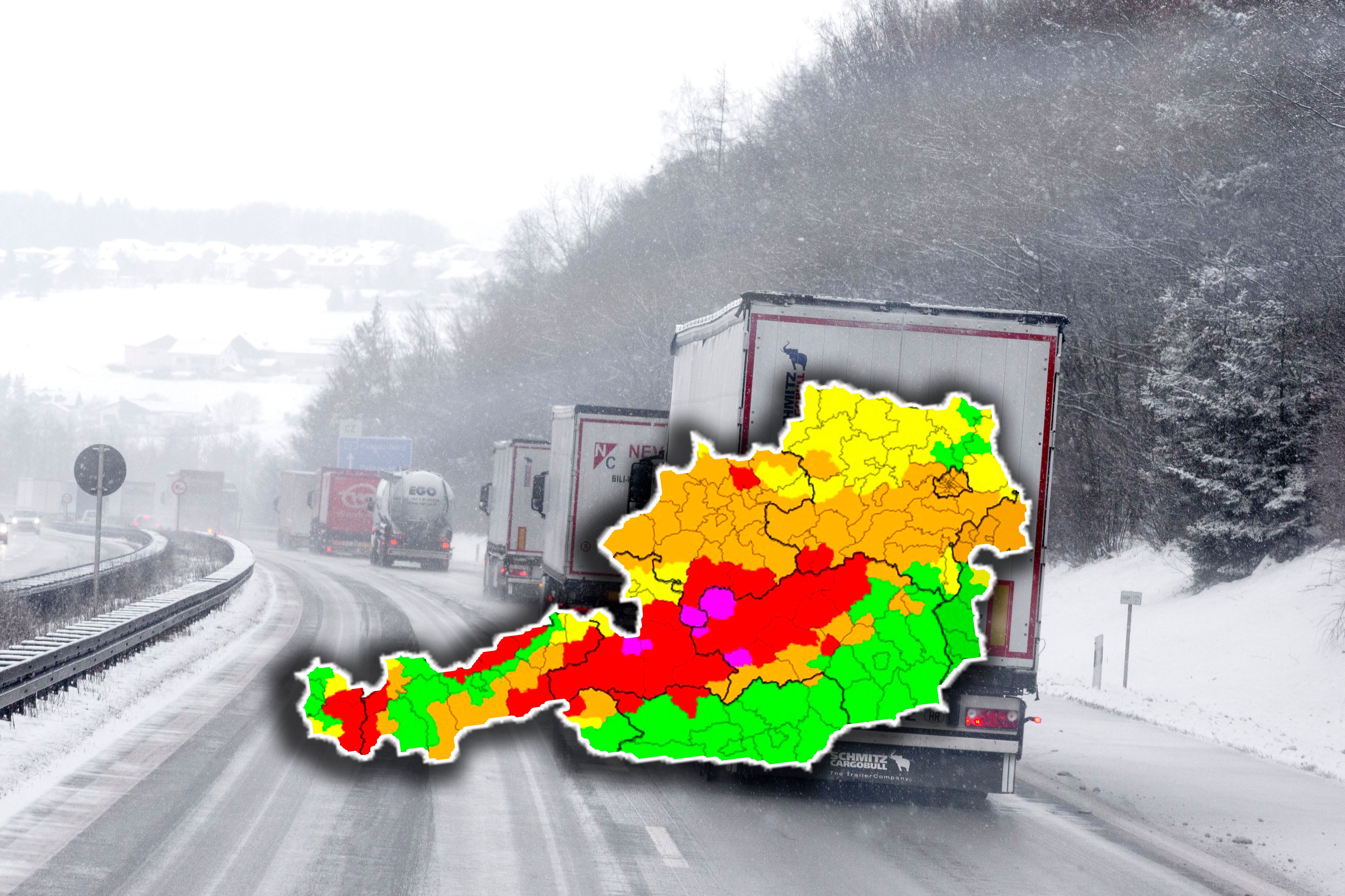 In den kommenden Tagen wird in Österreich starker Schneefall erwartet.