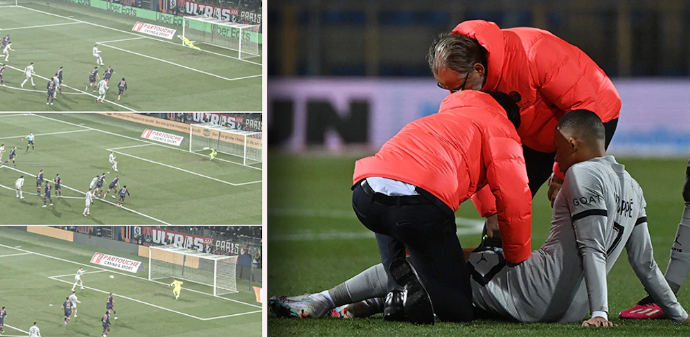 Kylian Mbappe scheiterte zweimal vom Elfmeterpunkt, vergab den Nachschuss und musste verletzt raus. 