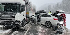 Reihenweise Unfälle – Straßen versinken im Schnee-Chaos