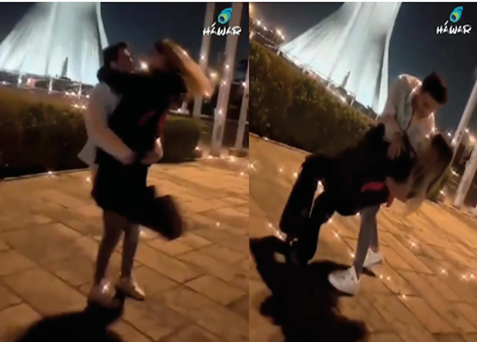 Screenshots aus dem Tanzvideo des iranischen Blogger-Pärchens