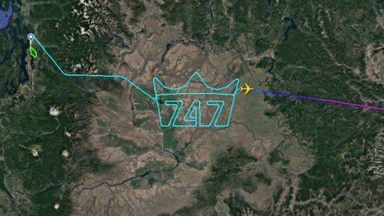 Der Pilot flog bei der letzten Auslieferung noch ein 747-Symbol.
