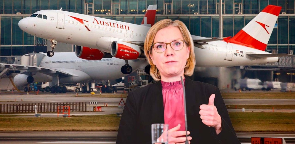 Klimaministerin Leonore Gewessler buchte für 50-Minuten-Flug AUA.