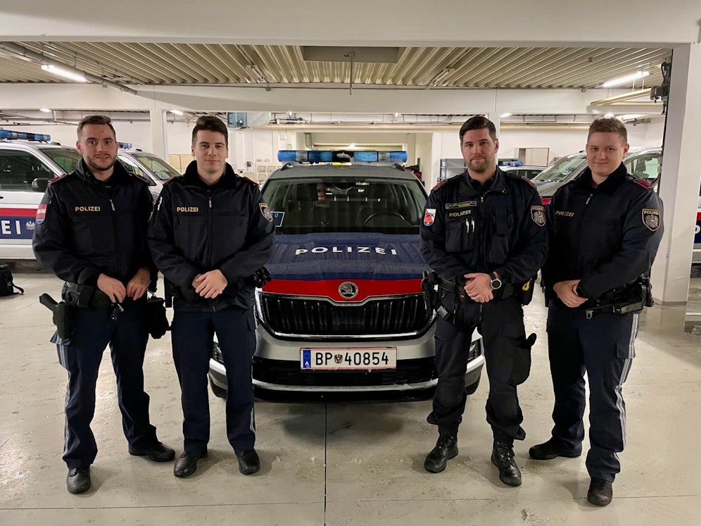 Die couragierten Linzer Beamten: Philipp, Andreas, Pascal und Lisa.