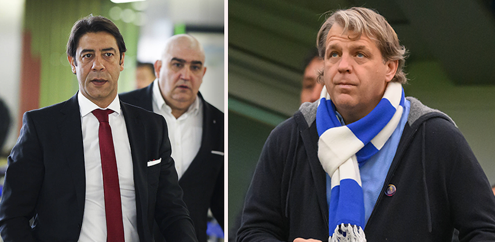 Benfica-Präsident Rui Costa und Chelsea-Boss Todd Boehly sollen bei den Verhandlungen beinahe aneinander gekracht sein. 