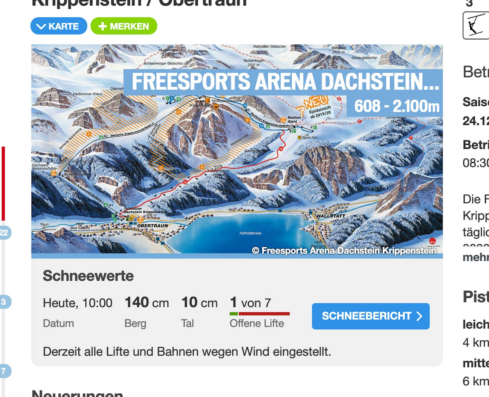 Dachstein Arena: Lifte zu