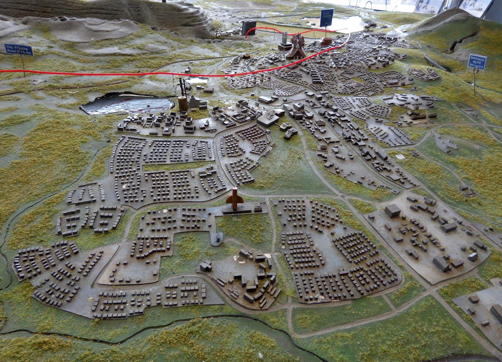 Ein Modell von Kiruna im Norden Schwedens: Wegen des Bergbaus muss die Stadt umsiedeln.