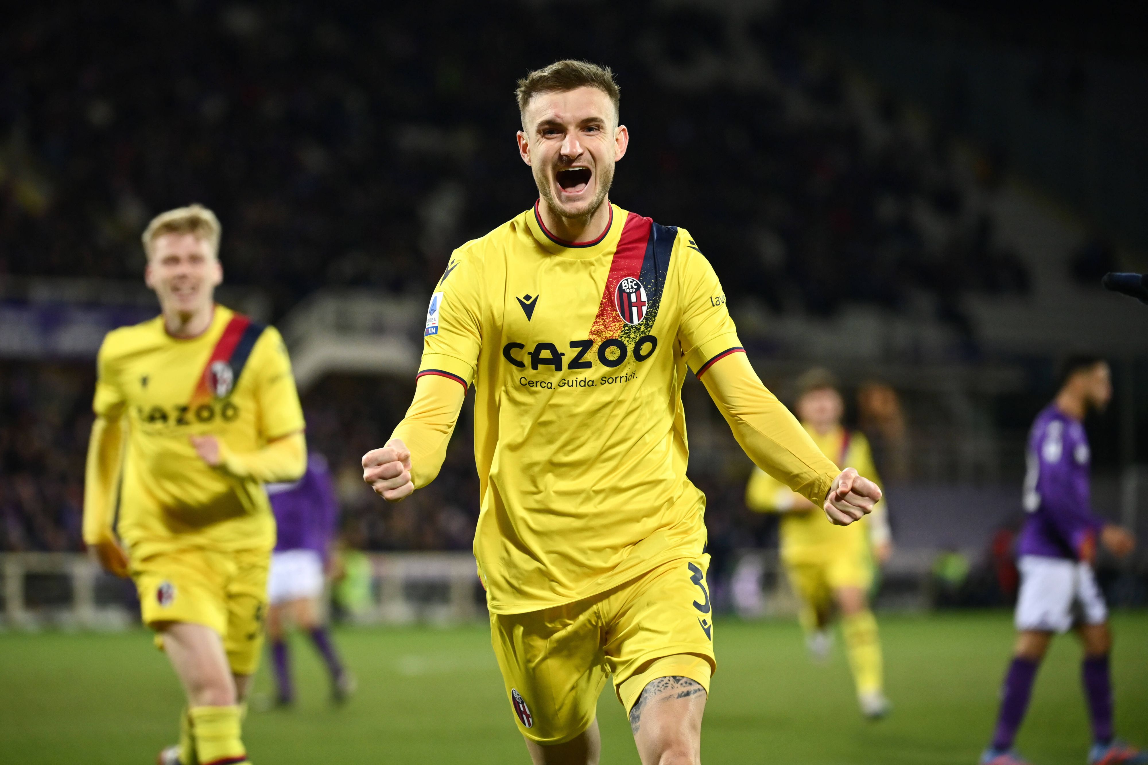 Bologna-Legionär Stefan Posch jubelt