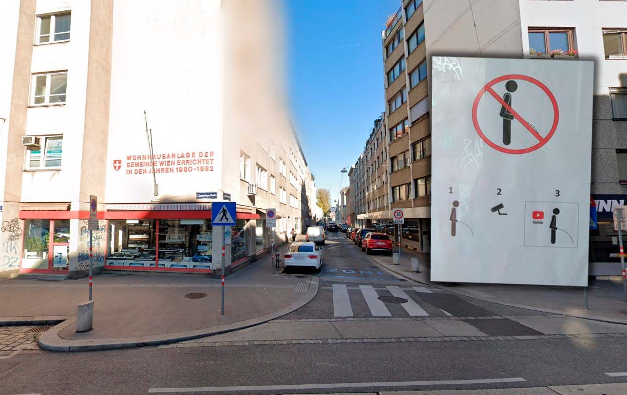 In der Ortliebgasse haben Anrainer ein Problem mit dem Uringestank vor der Haustür.