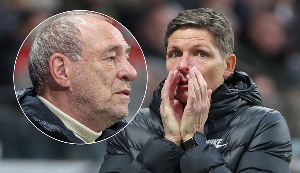 Eintracht-Boss Peter Fischer (l.), Coach Oliver Glasner