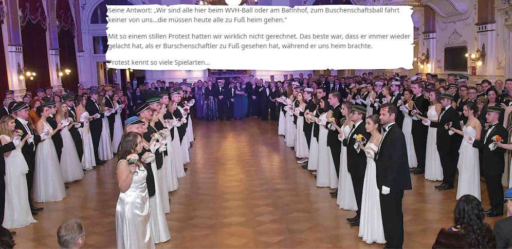 Gegen den Linzer Burschenbundball wird jedes Jahr protestiert. Ein Taxifahrer demonstriert auf seine eigene Art <em>(siehe Reddit-Post)</em>.