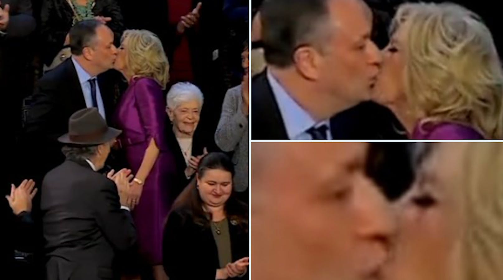 Fremdknutscher! Wen küsst da First Lady Jill Biden?