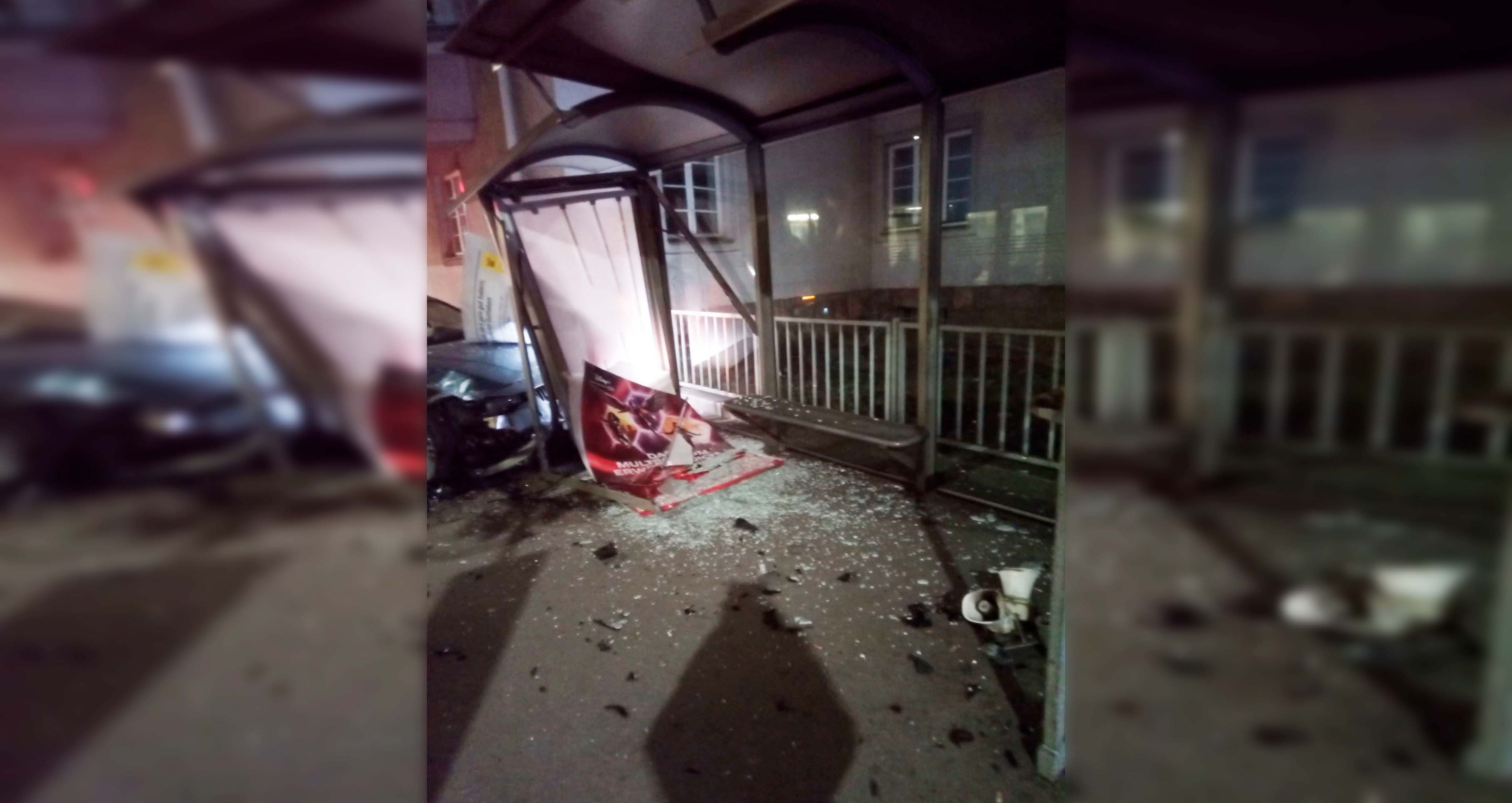Hier wartete Leserreporter Markus auf den Bus, als es plötzlich krachte. 