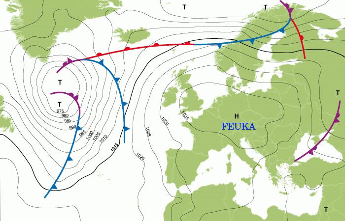 Ein blockierendes Hoch sorgt für stabiles Wetter in Mitteleuropa.
