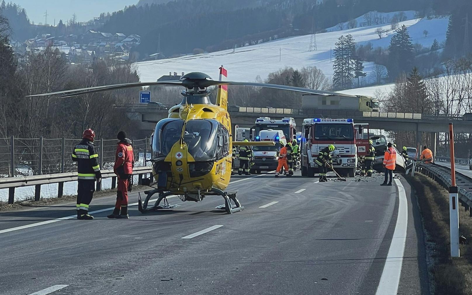 Geisterfahrer-Unfall auf der A9 Pyhrnautobahn am 13. Februar 2023.