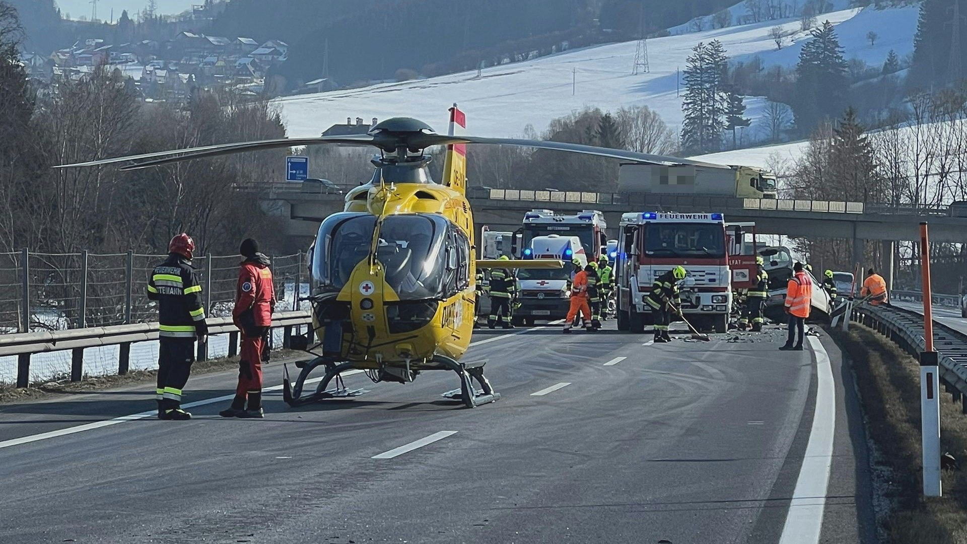 Geisterfahrer-Unfall auf der A9 Pyhrnautobahn am 13. Februar 2023.