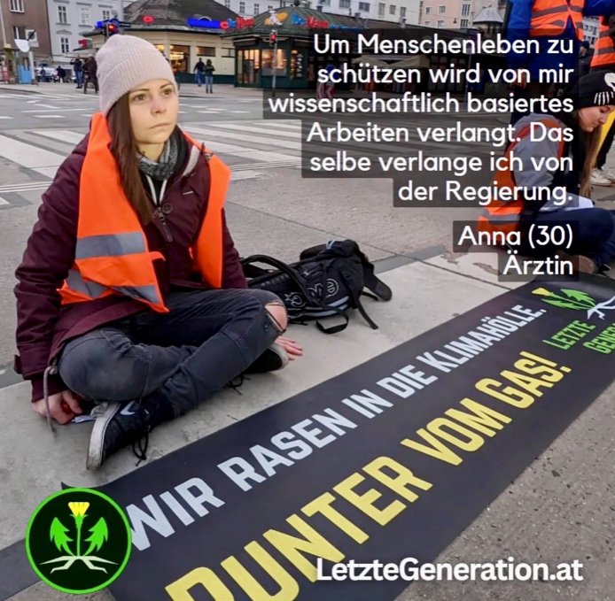 Die Aktivistin Anna musste nach der Klebeaktion am Naschmarkt im Jänner ins Polizeigewahrsam und dort zum 