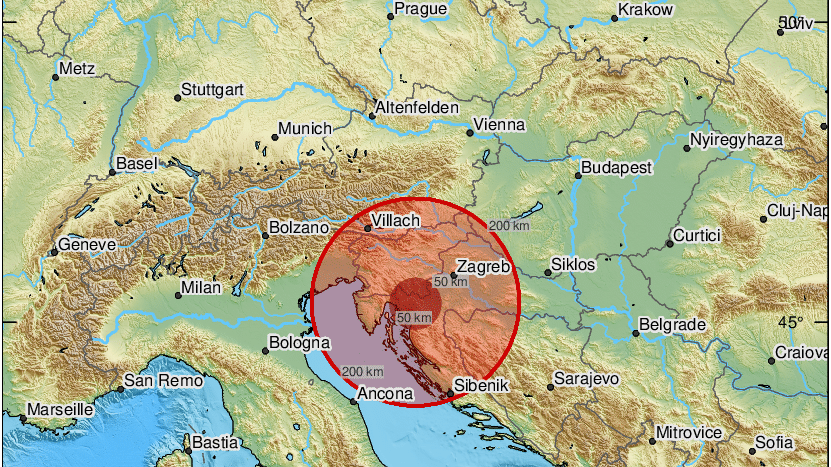 Das Epizentrum des Bebens war bei Rijeka