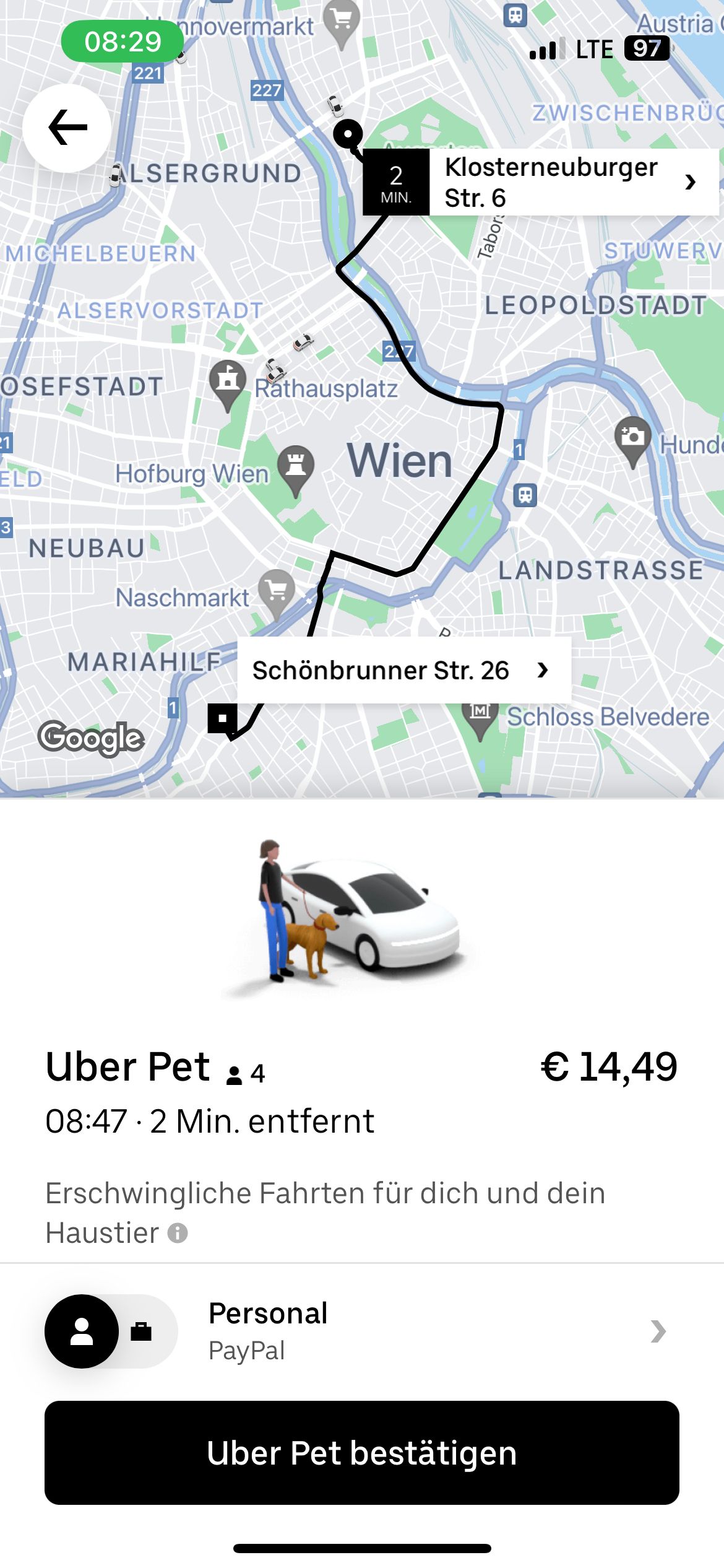 Rechtzeitig zum "Liebe dein Haustier-Tag": Uber Pet startet am 20. Februar in Wien