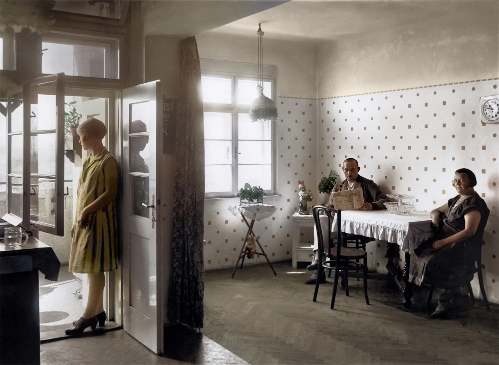 Interieur in einem  Wohnhausbau der Gemeinde Wien im Jahr 1928.