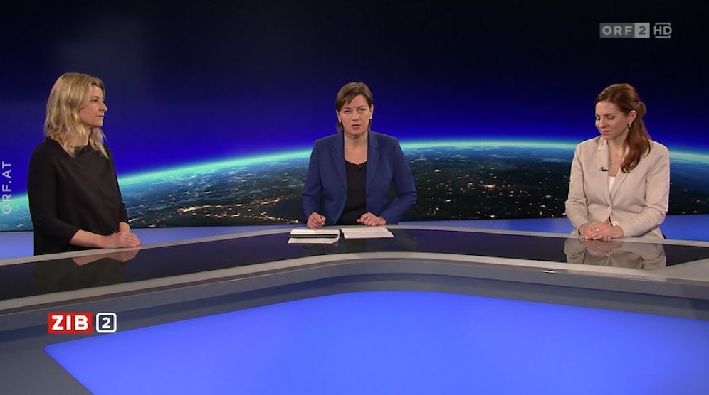Hitzige Teilzeit-Debatte: Moderatorin Marie-Claire Zimmermann (Mitte) mit der ÖVP-Abgeordneten Carmen Jeitler-Cincelli (rechts) und der Vorsitzenden der Gewerkschaft GPA Barbara Teiber (links).