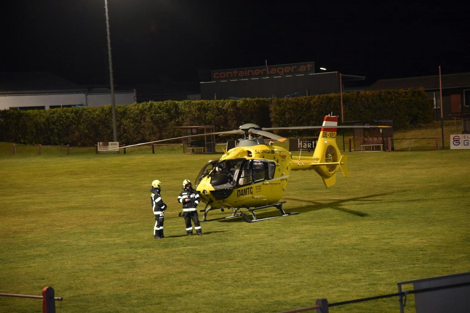 2 Helis waren angefordert worden. Ein Hubschrauber brachte ein Schwerverletzte ins Spital